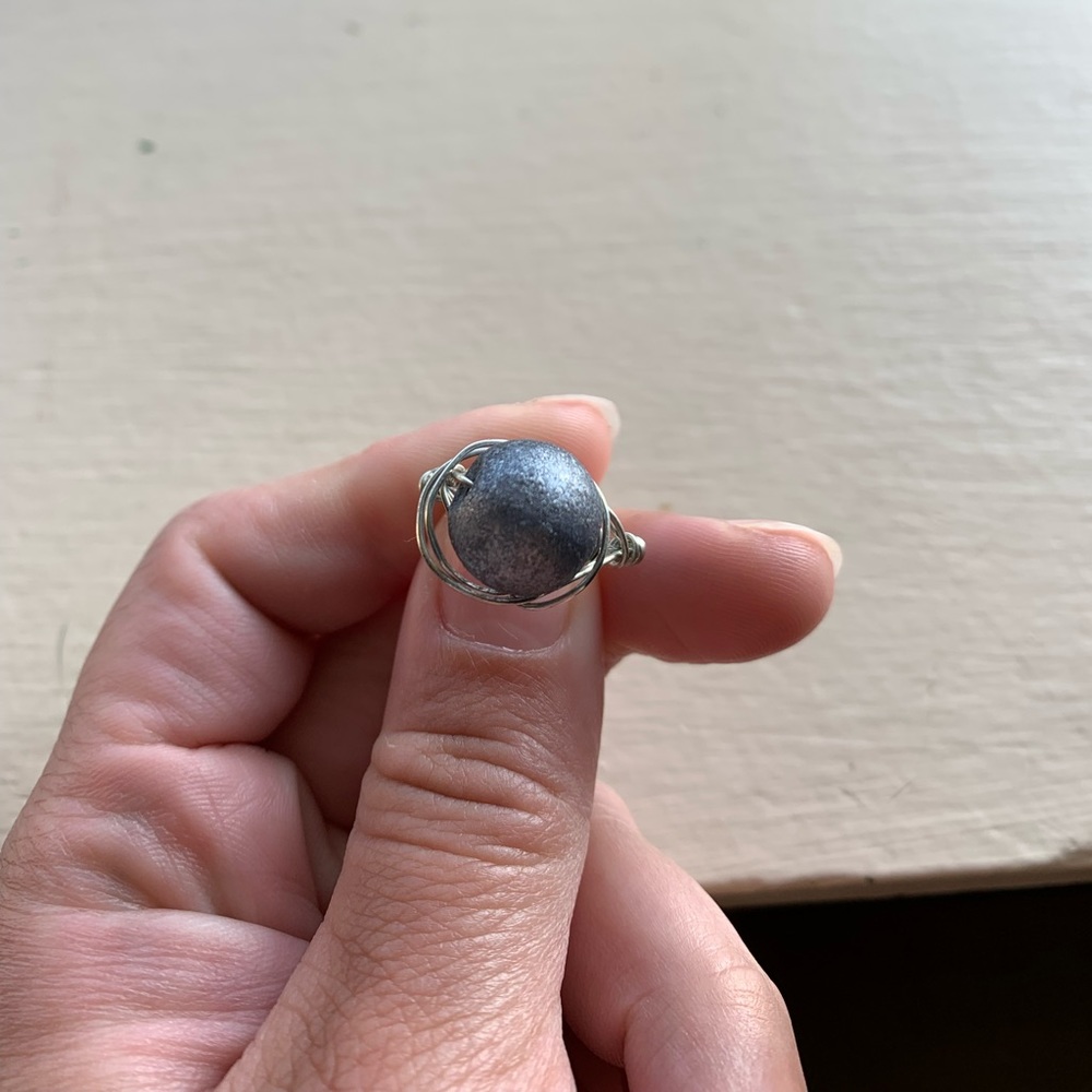 Blue bead ring 💍